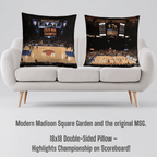 New York Knicks Pillow - NBA CHAMPS ON SCOREBOARD! - Stadium Vagabond