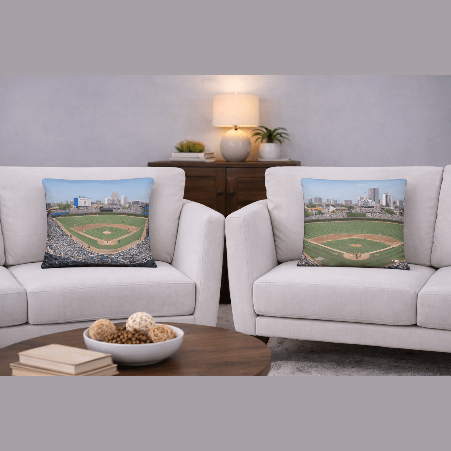 Chicago Cubs Wrigley Field Double-Sided Pillow