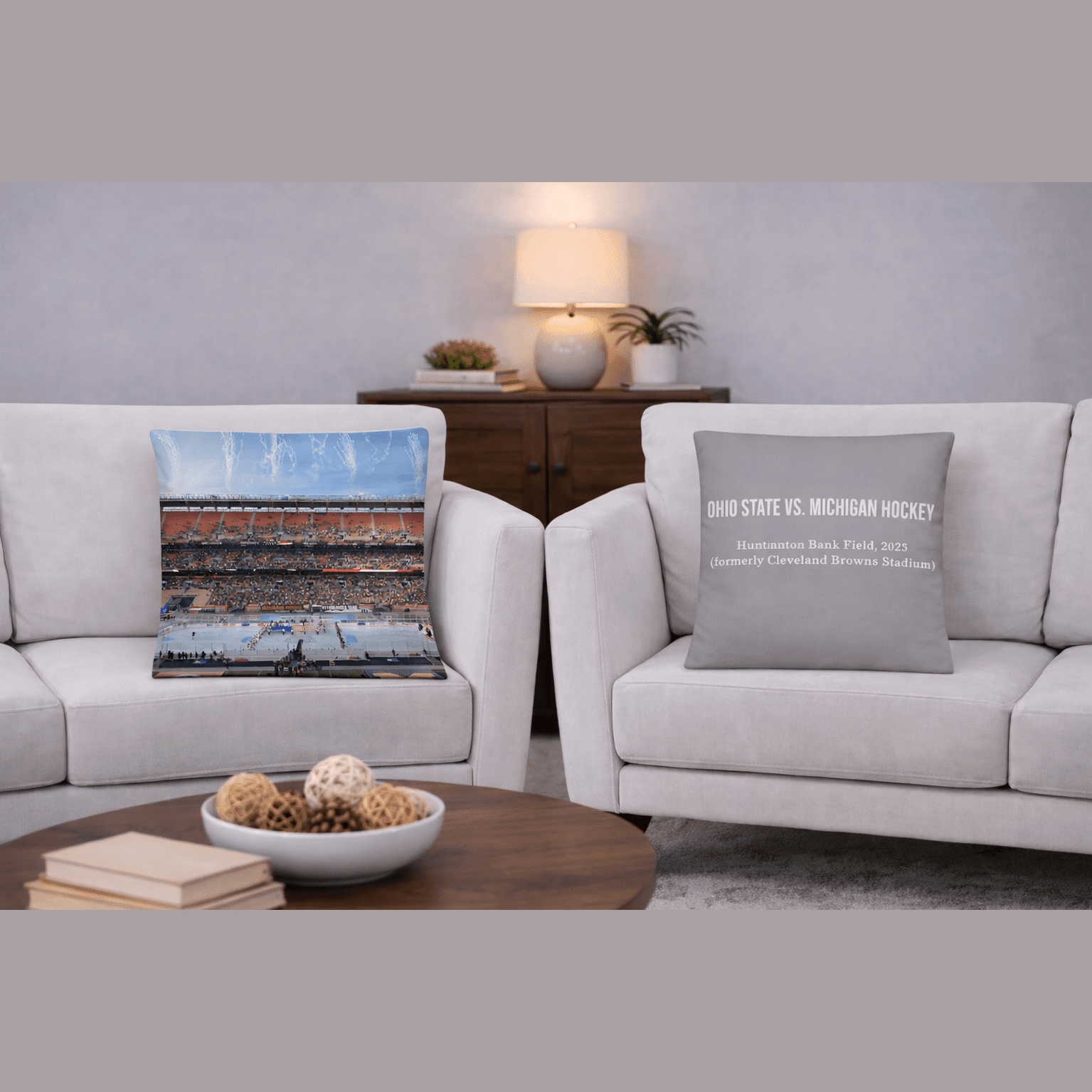 Ohio State vs. Michigan Hockey in Cleveland Pillow - Stadium Vagabond