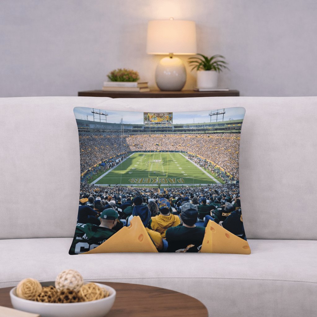 Lambeau Field - Home of the Green Bay Packers Pillow - Stadium Vagabond