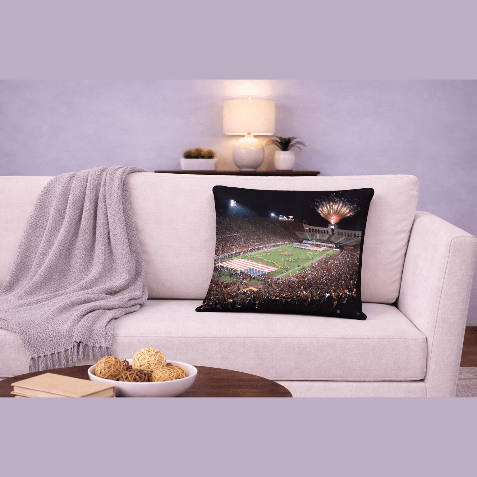 LA Memorial Coliseum - Heart of USC Trojans Pillow - Stadium Vagabond