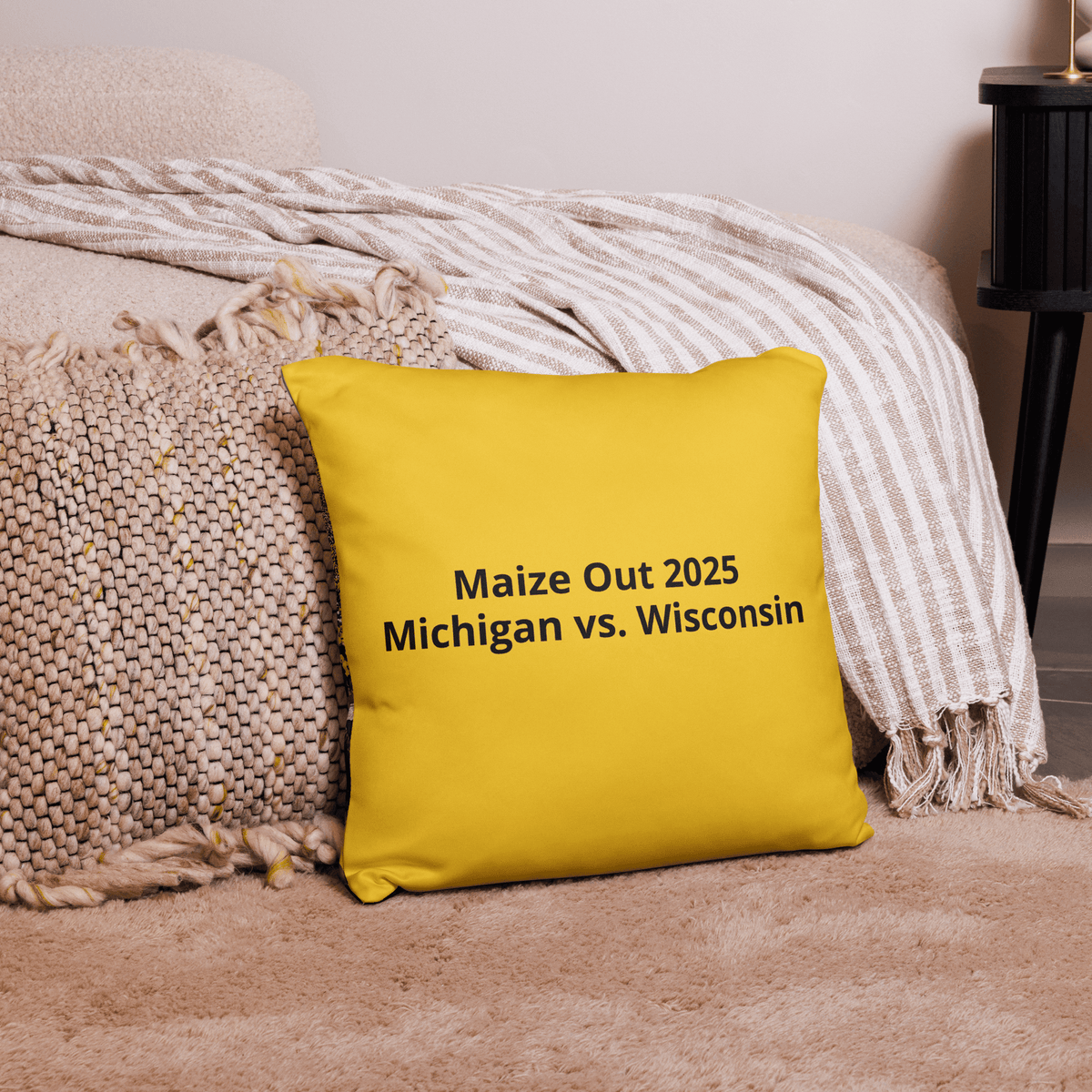 Michigan Wolverines Maize Out 2025 Pillow - Stadium Vagabond