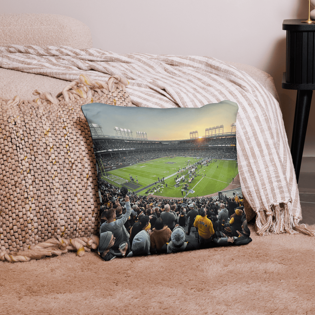 Northwestern Football at Wrigley Field Pillow - Stadium Vagabond