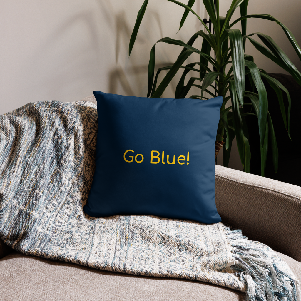 CUSTOMIZABLE Michigan Wolverines Maize Out Basketball Pillow