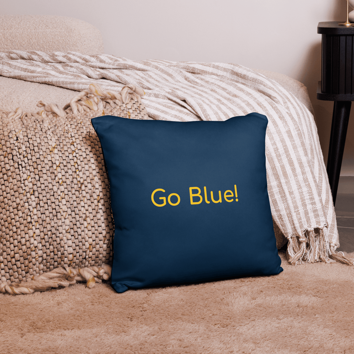 CUSTOMIZABLE Michigan Wolverines Maize Out Basketball Pillow - Stadium Vagabond