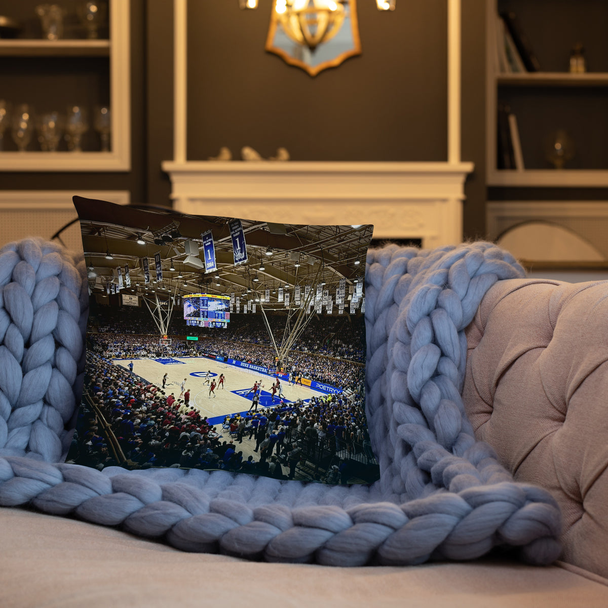 House - Divided Duke Blue Devils vs. UNC Tar Heels Pillow - Stadium Vagabond