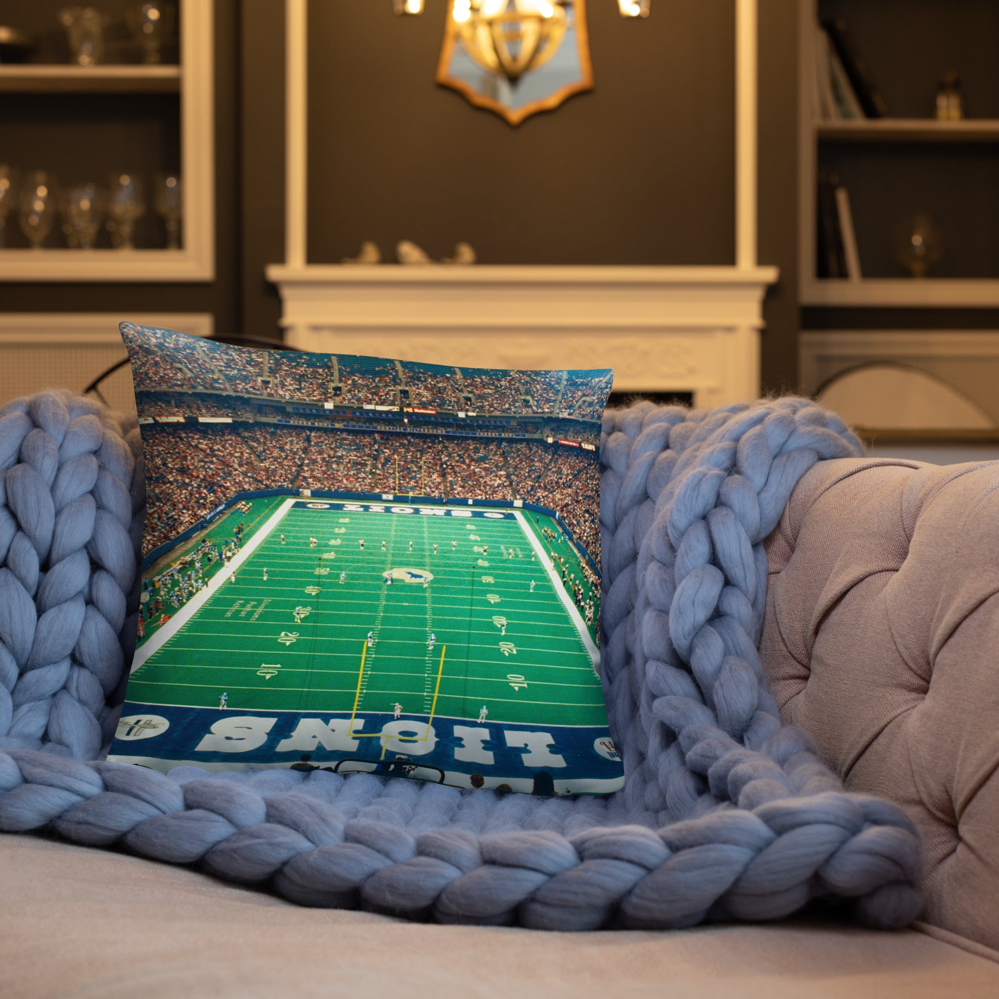 Detroit Lions Double - Sided Pillow - Pontiac Silverdome and Ford Field - Stadium Vagabond