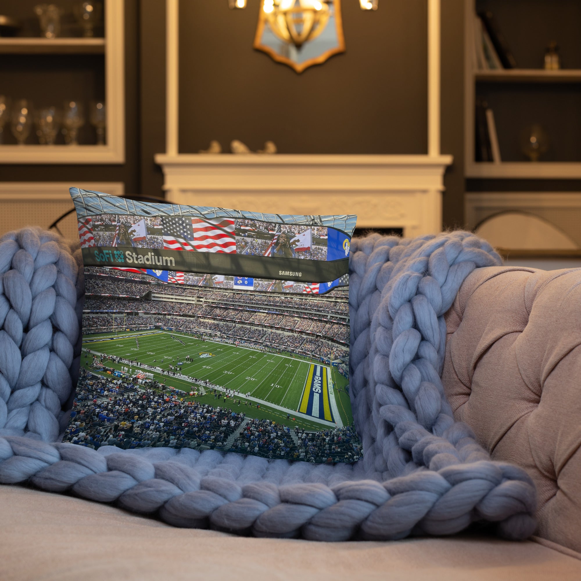 SoFi Stadium - Home of the Los Angeles Rams Pillow - Stadium Vagabond