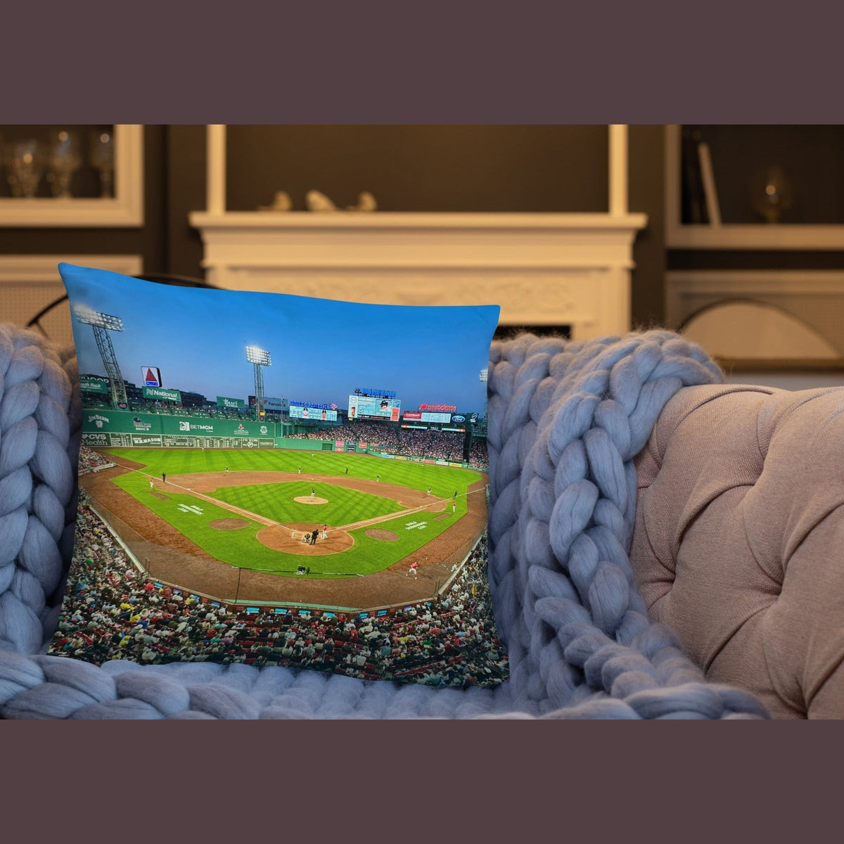 House - Divided Red Sox vs Yankees Pillow - Stadium Vagabond