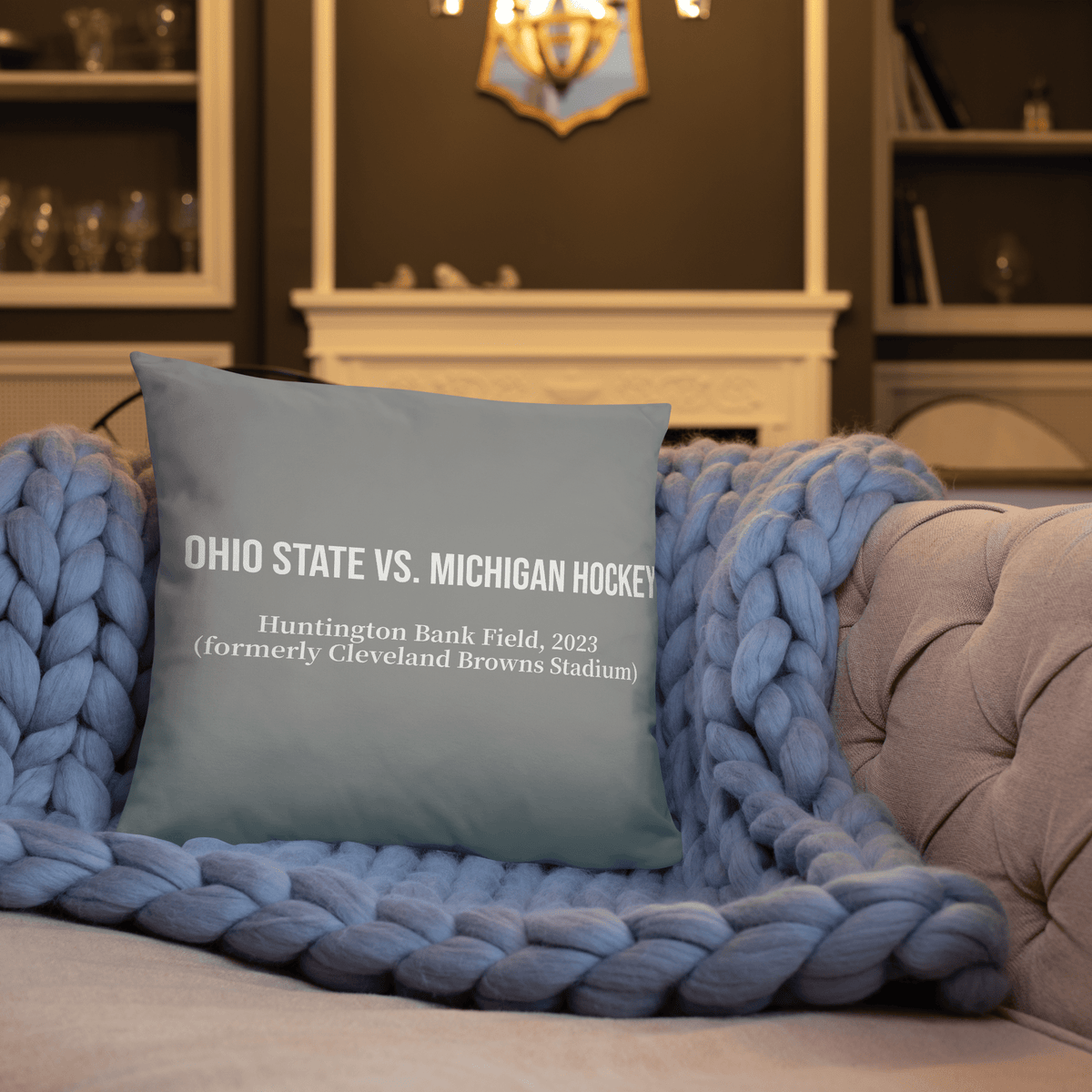 Ohio State vs. Michigan Hockey in Cleveland Pillow - Stadium Vagabond
