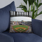 Legacy of the Bronx - New and Old Yankee Stadium Double - sided Pillow - Stadium Vagabond
