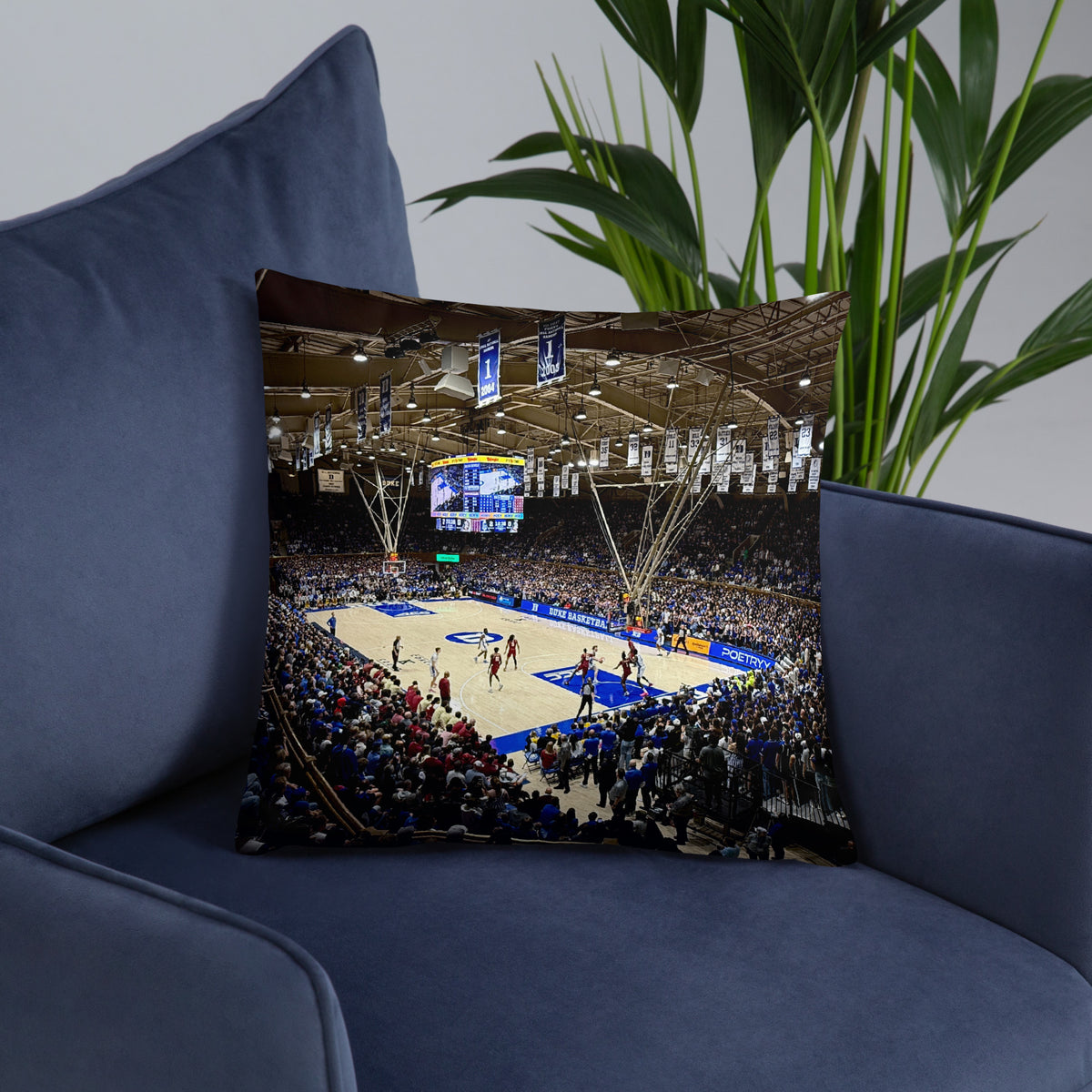 House - Divided Duke Blue Devils vs. UNC Tar Heels Pillow - Stadium Vagabond