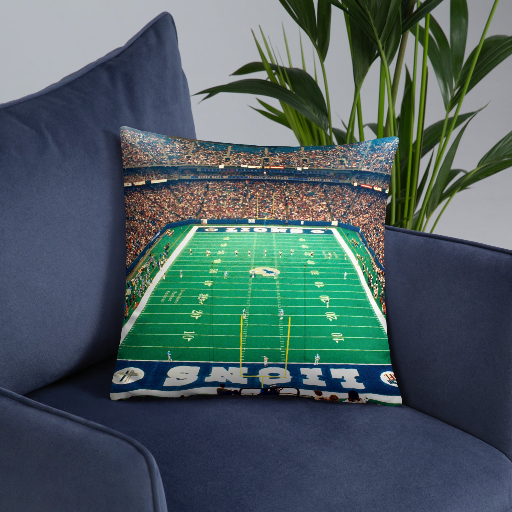 Detroit Lions Double - Sided Pillow - Pontiac Silverdome and Ford Field - Stadium Vagabond