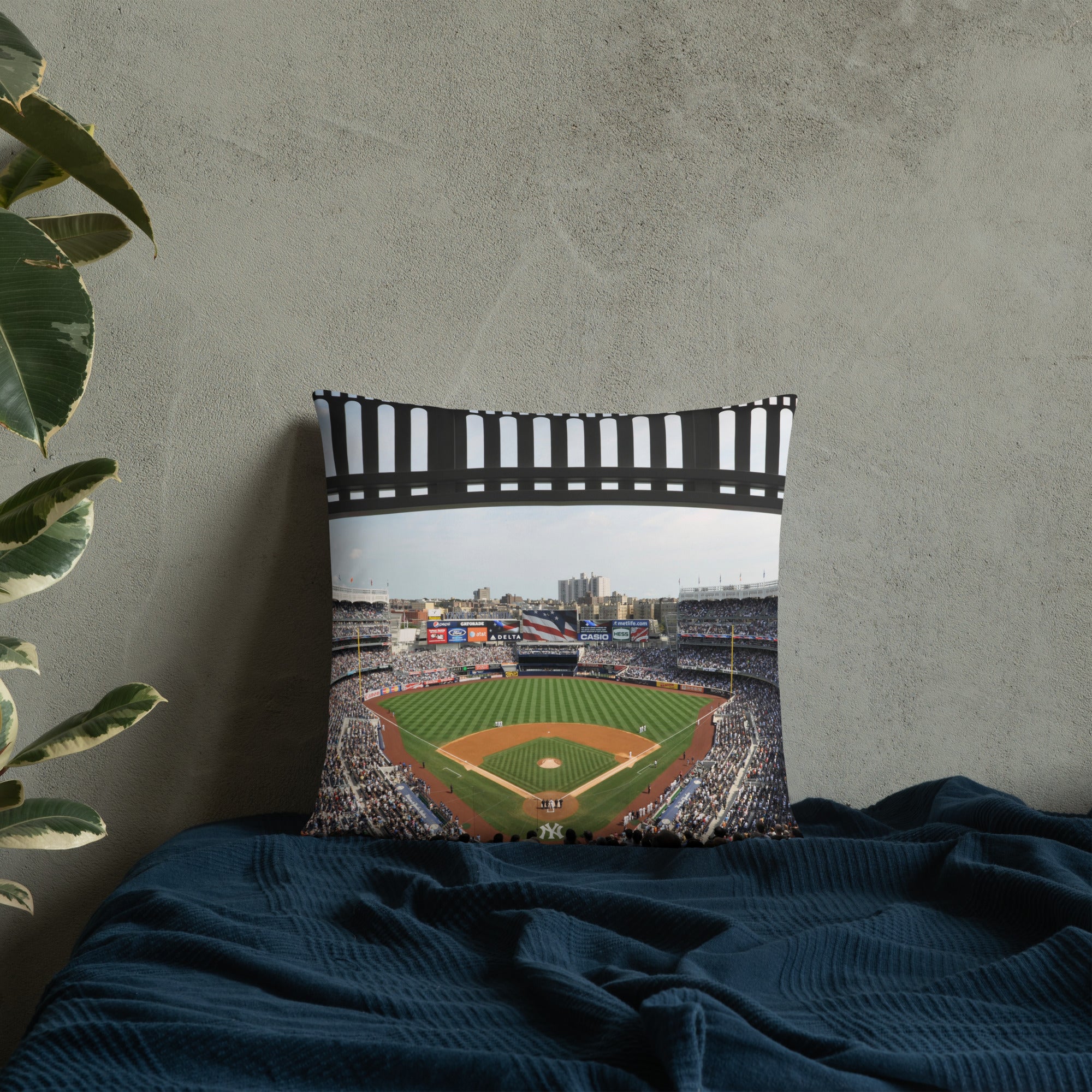 Legacy of the Bronx - New and Old Yankee Stadium Double - sided Pillow - Stadium Vagabond