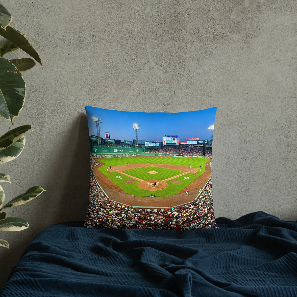 The Curse is Reversed! 2005 Opening Day for Boston Red Sox Pillow - Stadium Vagabond