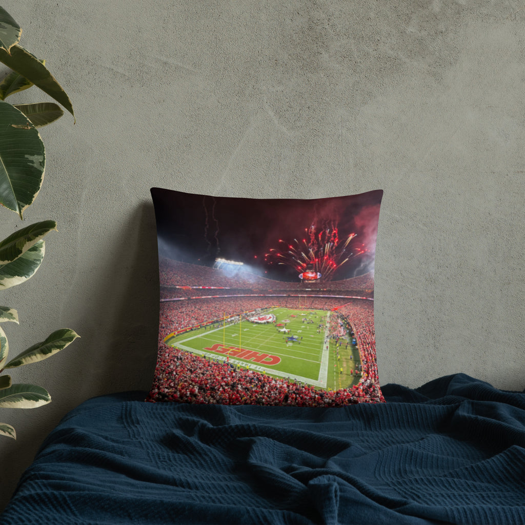 Arrowhead Stadium - Home of the Kansas City Chiefs Double - Sided Pillow - Stadium Vagabond