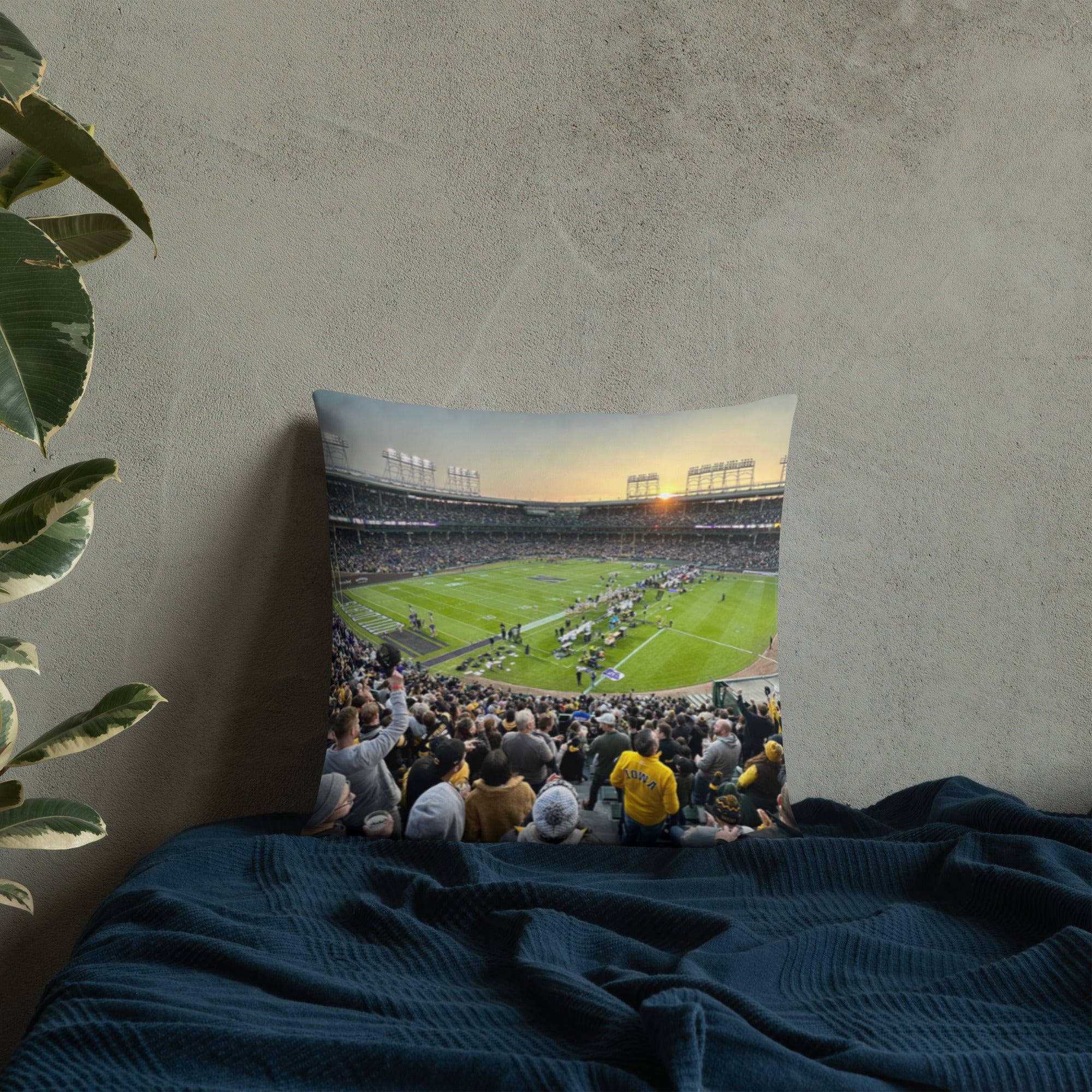 Northwestern Football at Wrigley Field Pillow - Stadium Vagabond