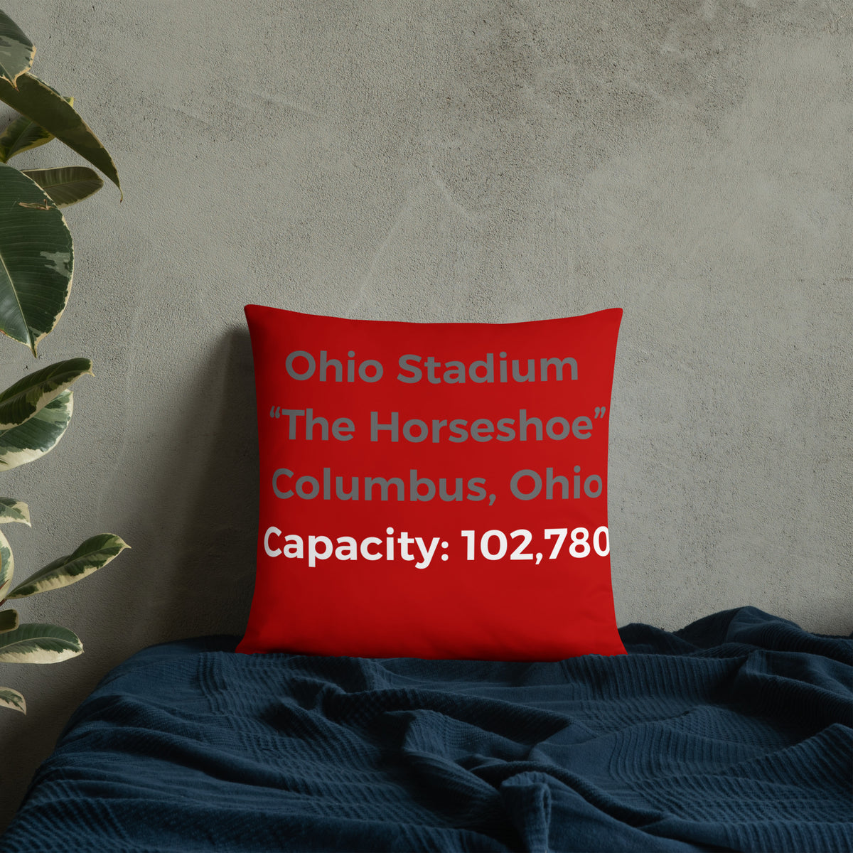 Ohio State Buckeyes "The Horseshoe" Pillow - Stadium Vagabond
