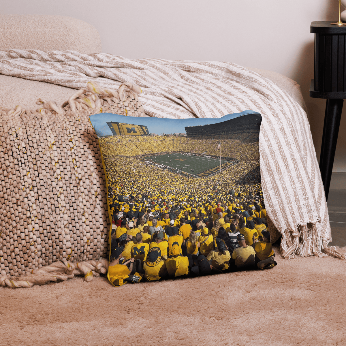 Michigan Wolverines Maize Out 2025 Pillow - Stadium Vagabond