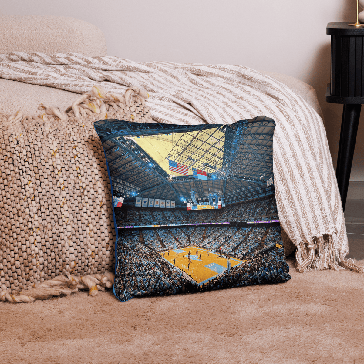 CUSTOMIZABLE UNC Tar Heels Basketball Pillow - Stadium Vagabond