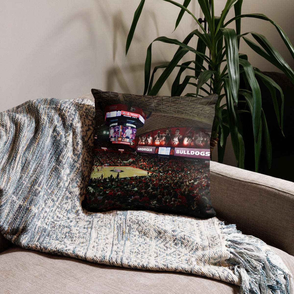 CUSTOMIZABLE Georgia Bulldogs Basketball Pillow - Stadium Vagabond