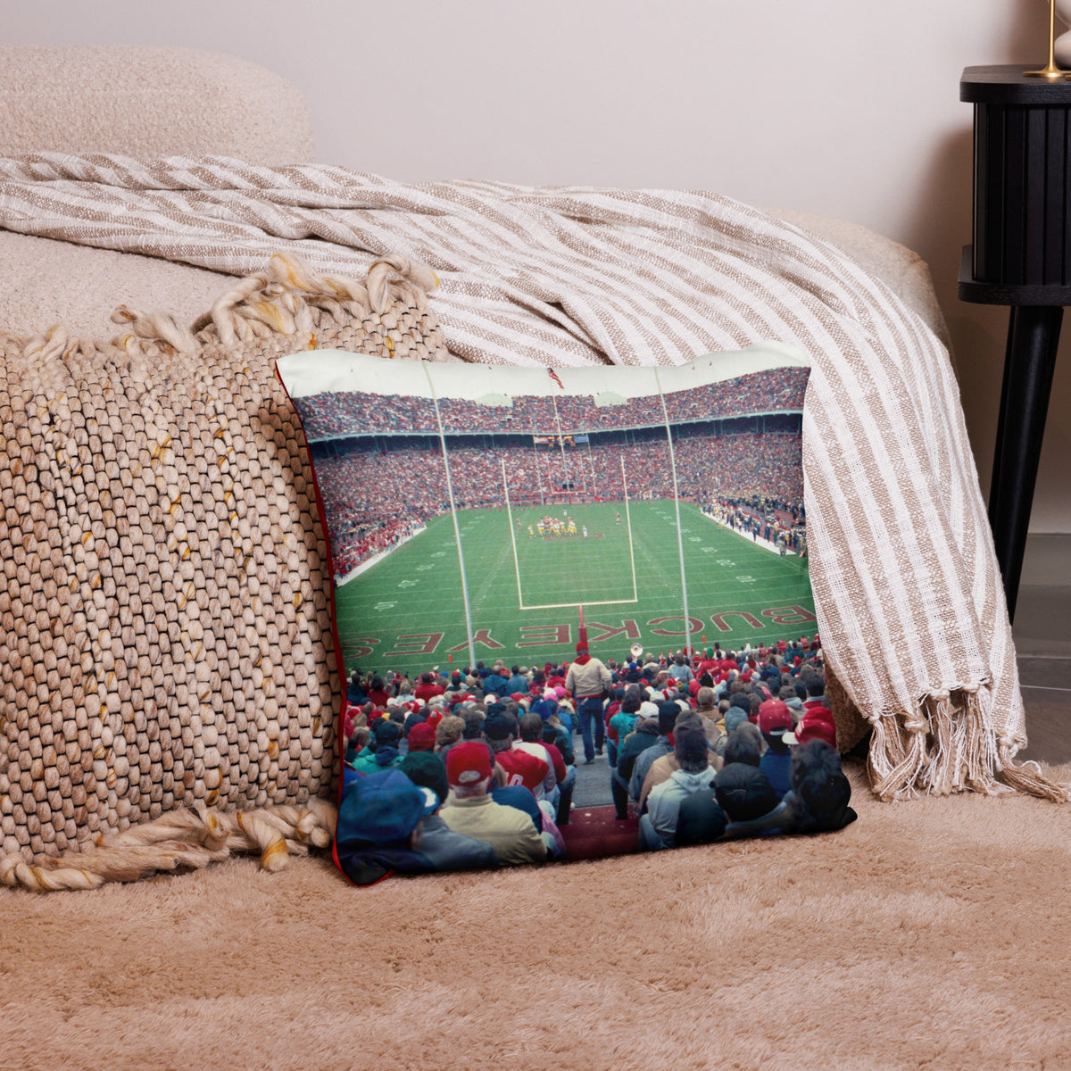 CUSTOMIZABLE Ohio State Buckeyes Football Pillow - Stadium Vagabond