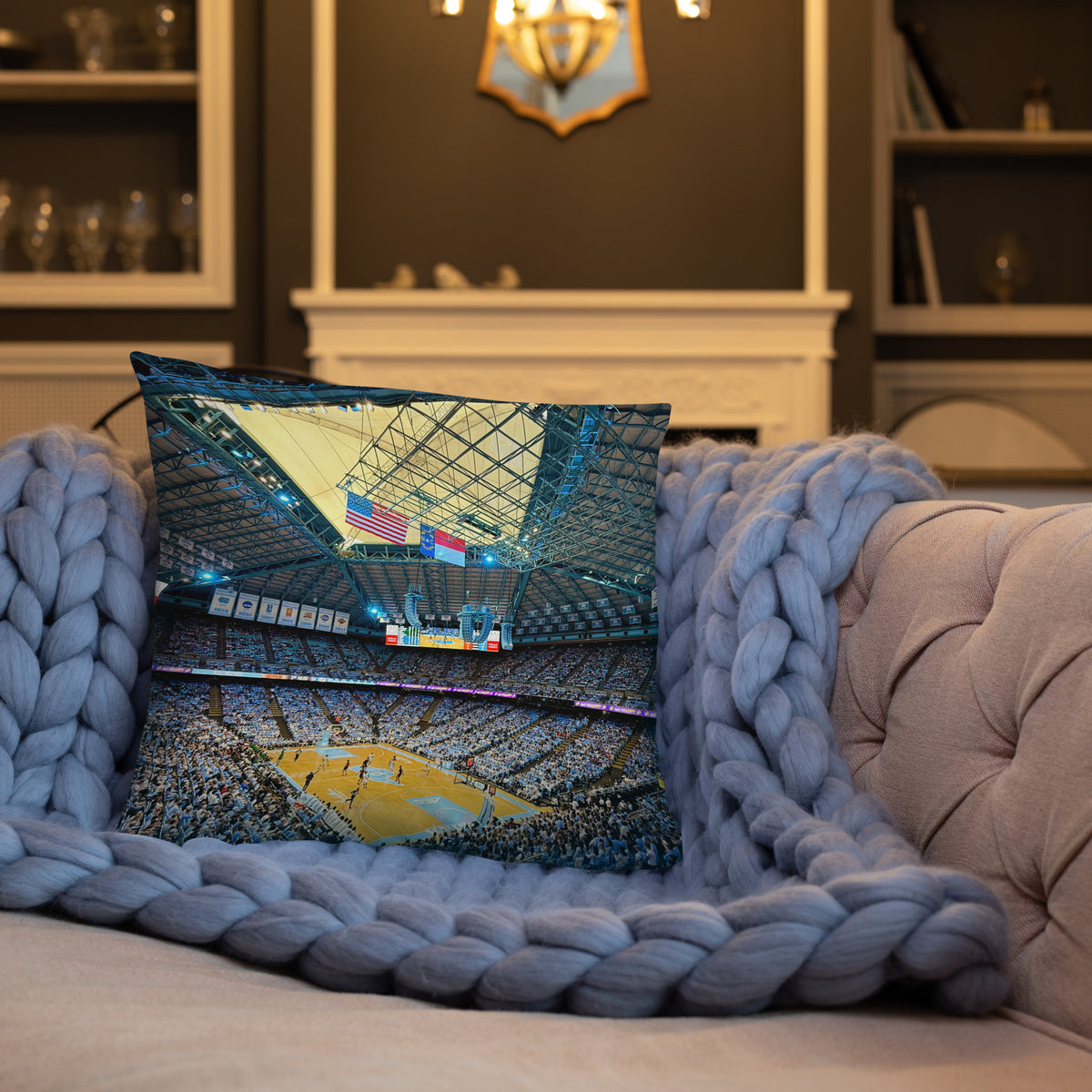 House - Divided Duke Blue Devils vs. UNC Tar Heels Pillow - Stadium Vagabond
