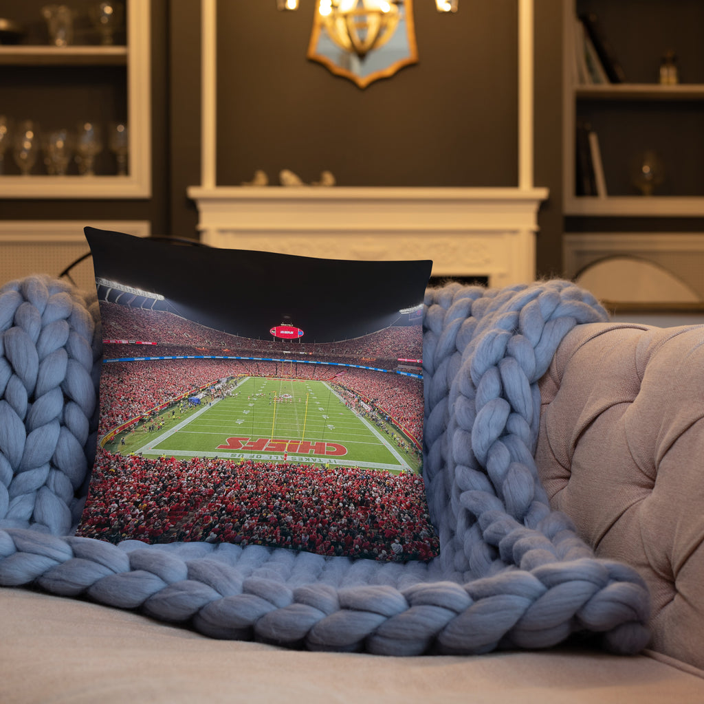 Arrowhead Stadium - Home of the Kansas City Chiefs Double - Sided Pillow - Stadium Vagabond