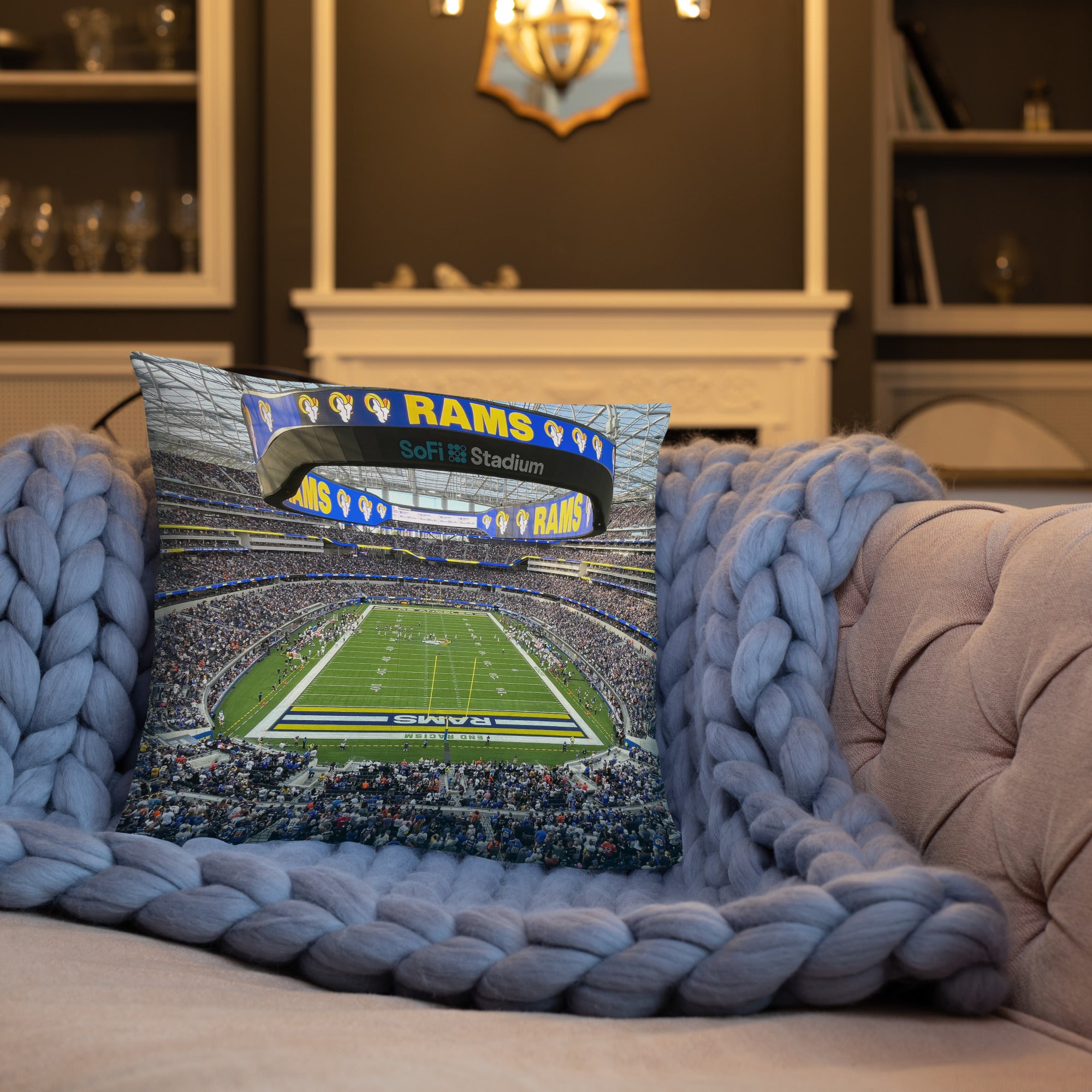 SoFi Stadium - Home of the Los Angeles Rams Pillow - Stadium Vagabond