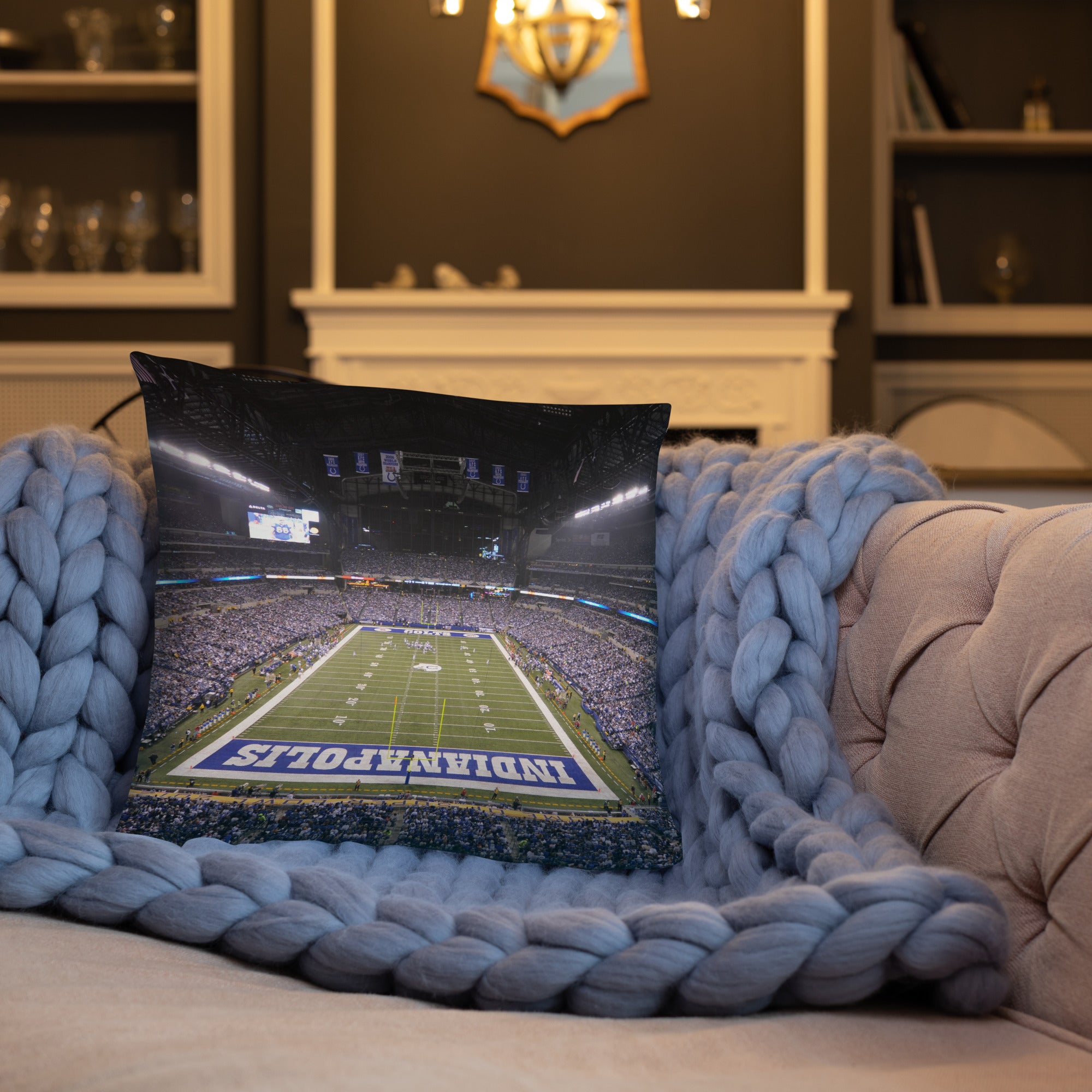 Lucas Oil Stadium - Home of the Indianapolis Colts Double - Sides Pillow - Stadium Vagabond