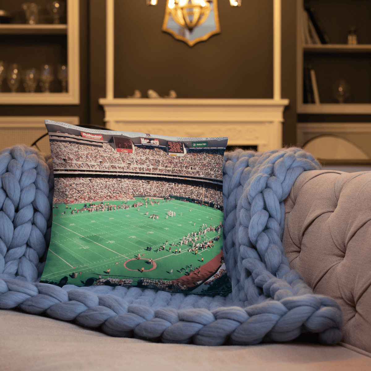 Philadelphia Eagles and NY Jets Pillow - Stadium Vagabond