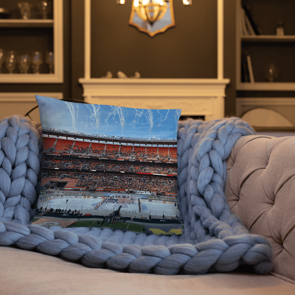Ohio State vs. Michigan Hockey in Cleveland Pillow - Stadium Vagabond