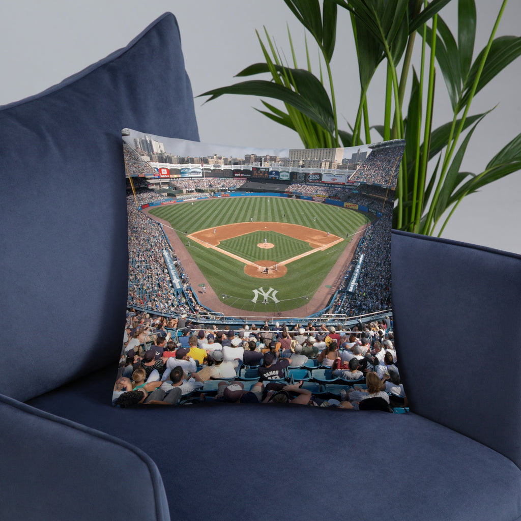 Legacy of the Bronx - New and Old Yankee Stadium Double - sided Pillow - Stadium Vagabond
