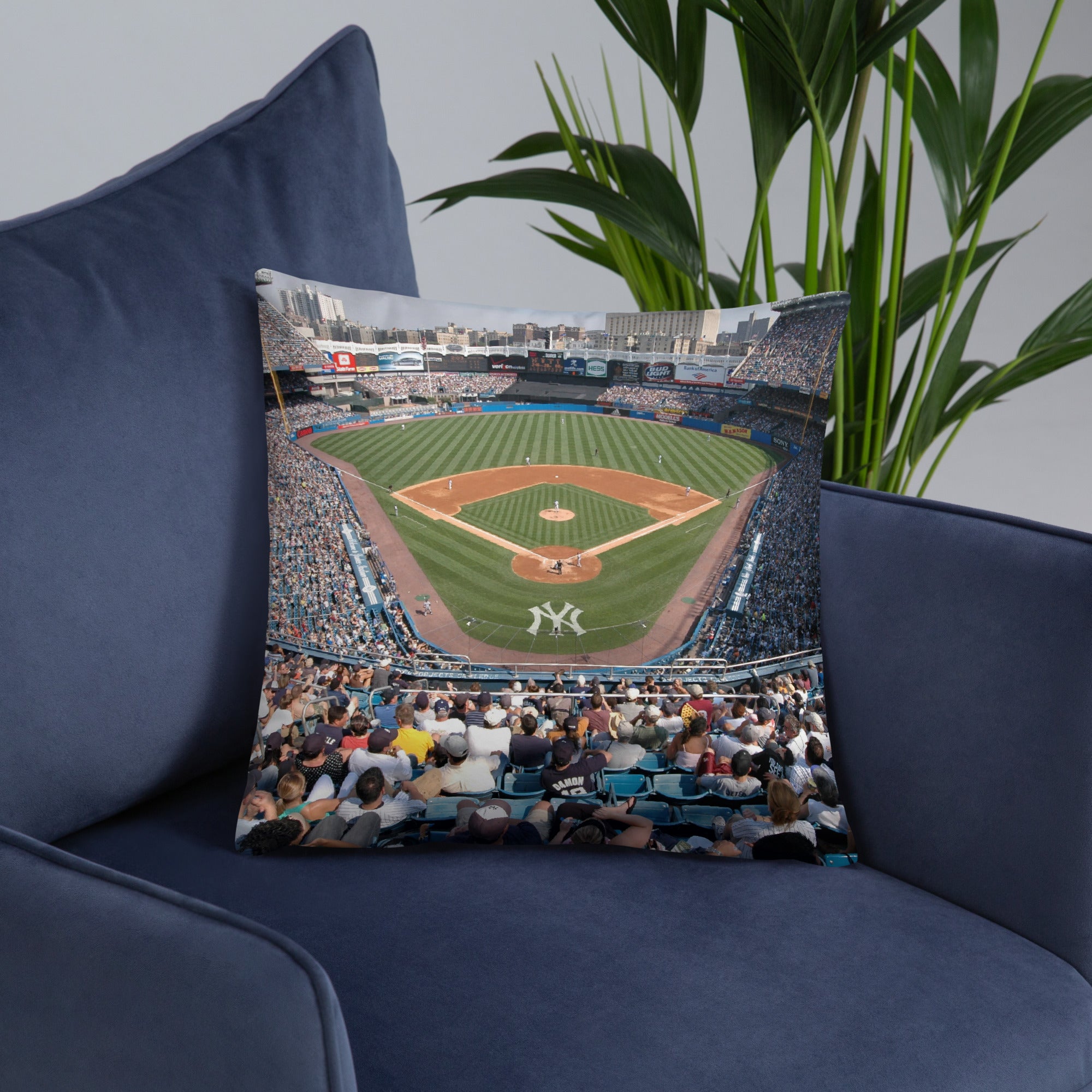 Legacy of the Bronx - New and Old Yankee Stadium Double - sided Pillow - Stadium Vagabond