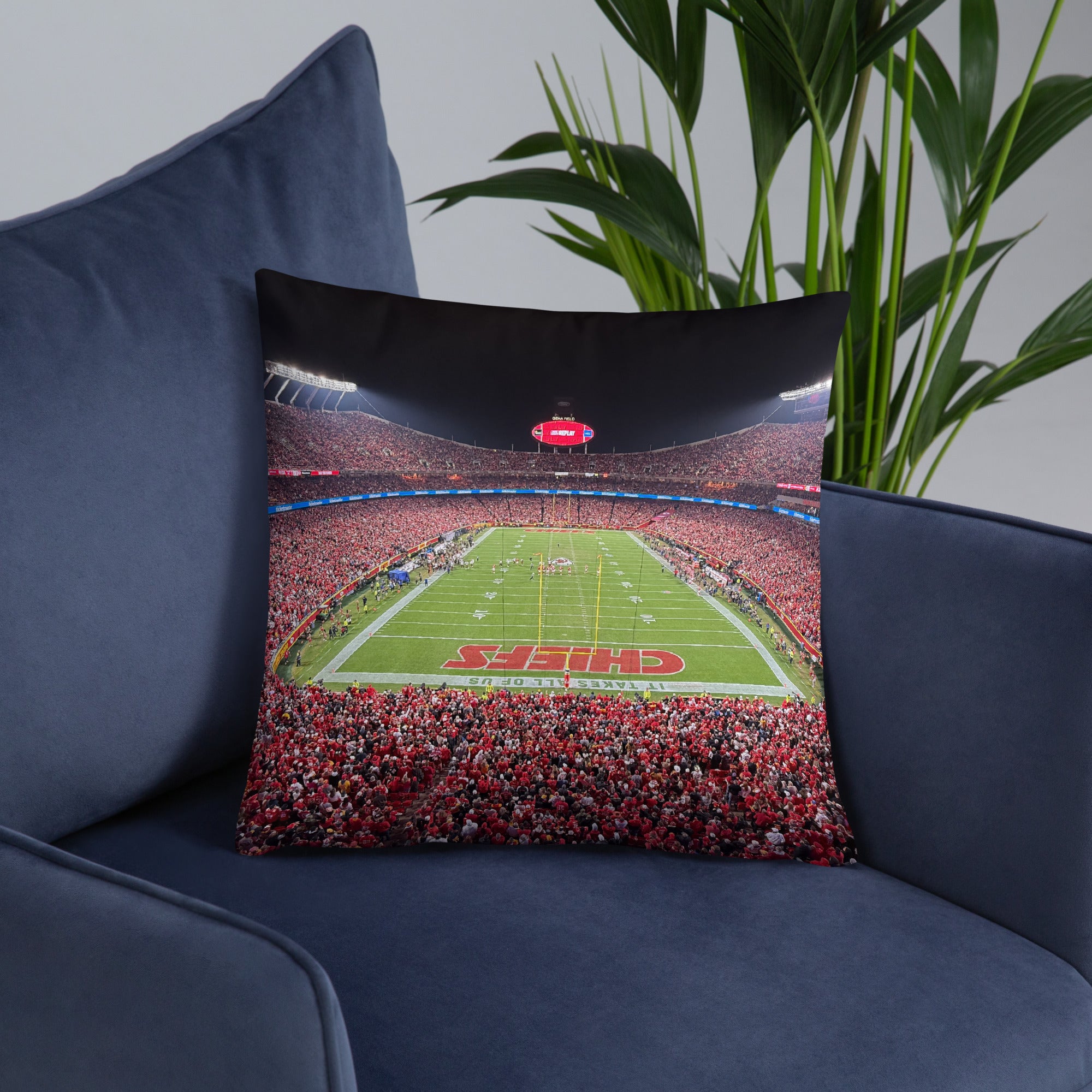 Arrowhead Stadium - Home of the Kansas City Chiefs Double - Sided Pillow - Stadium Vagabond