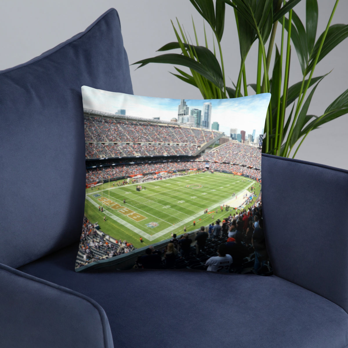 House - Divided Chicago Bears and Green Bay Packers Pillow - Stadium Vagabond