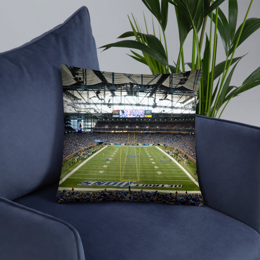 Detroit Lions Double - Sided Pillow - Pontiac Silverdome and Ford Field - Stadium Vagabond