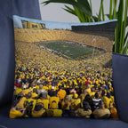 Michigan Wolverines Maize Out - Football and Basketball Double - Sided Pillow - Stadium Vagabond