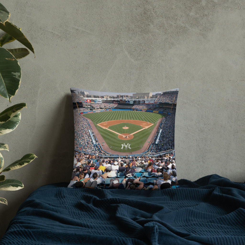 Legacy of the Bronx - New and Old Yankee Stadium Double - sided Pillow - Stadium Vagabond
