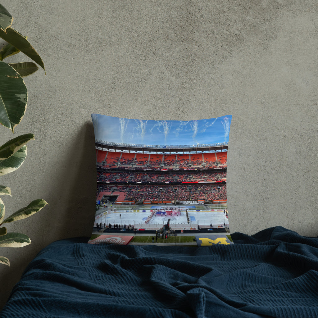 Ohio State vs. Michigan Hockey in Cleveland Pillow - Stadium Vagabond