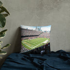 House - Divided Chicago Bears and Green Bay Packers Pillow - Stadium Vagabond