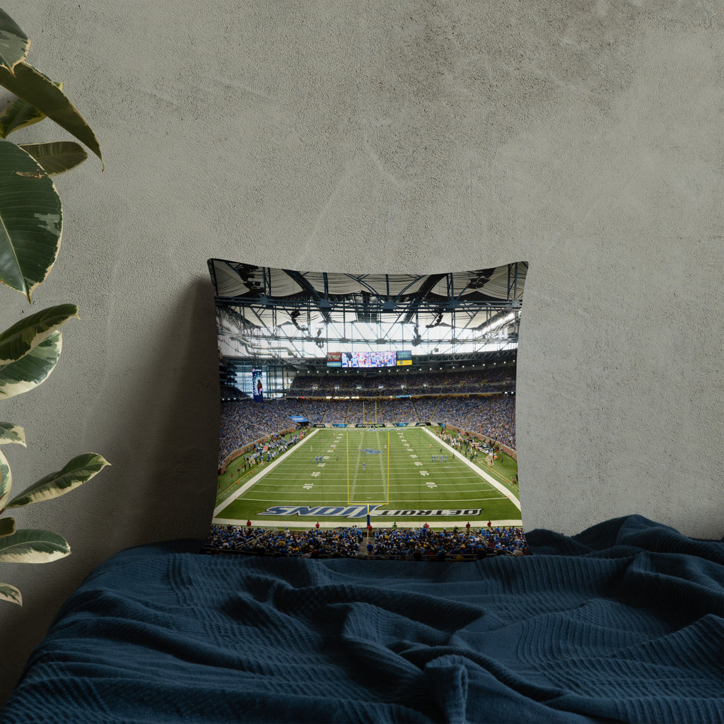 Detroit Lions Double - Sided Pillow - Pontiac Silverdome and Ford Field - Stadium Vagabond