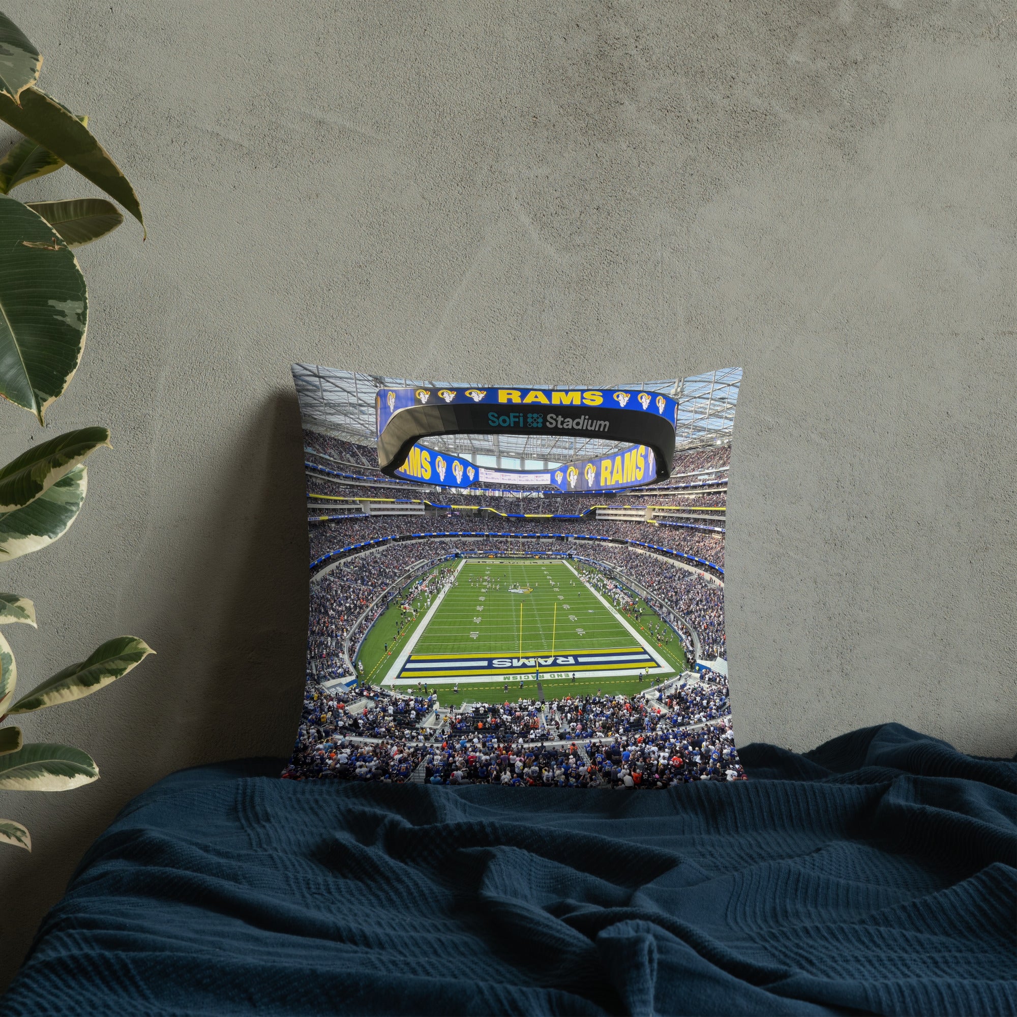 SoFi Stadium - Home of the Los Angeles Rams Pillow - Stadium Vagabond