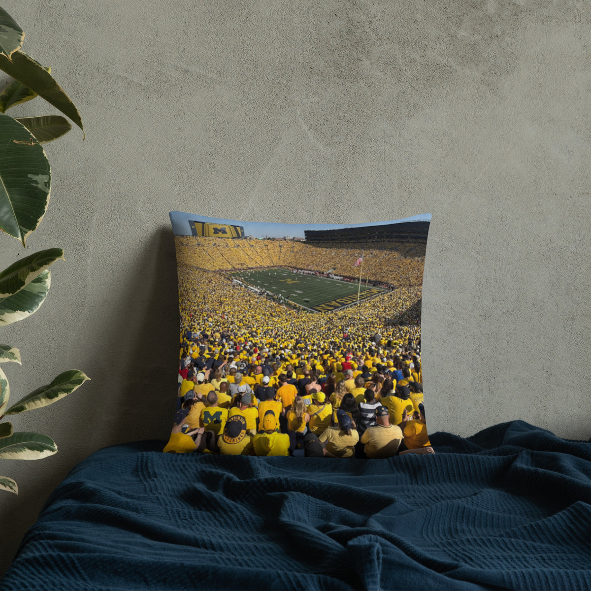 Michigan Wolverines Maize Out 2025 Pillow - Stadium Vagabond