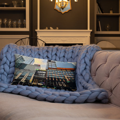 Boston Celtics and Boston Bruins- New and Old Boston Garden Pillow - Stadium Vagabond