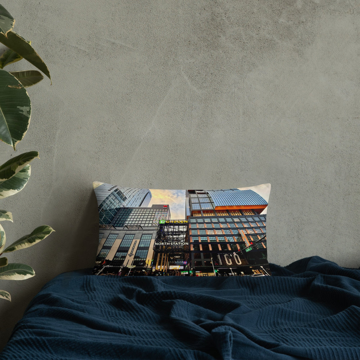 Boston Celtics and Boston Bruins- New and Old Boston Garden Pillow - Stadium Vagabond
