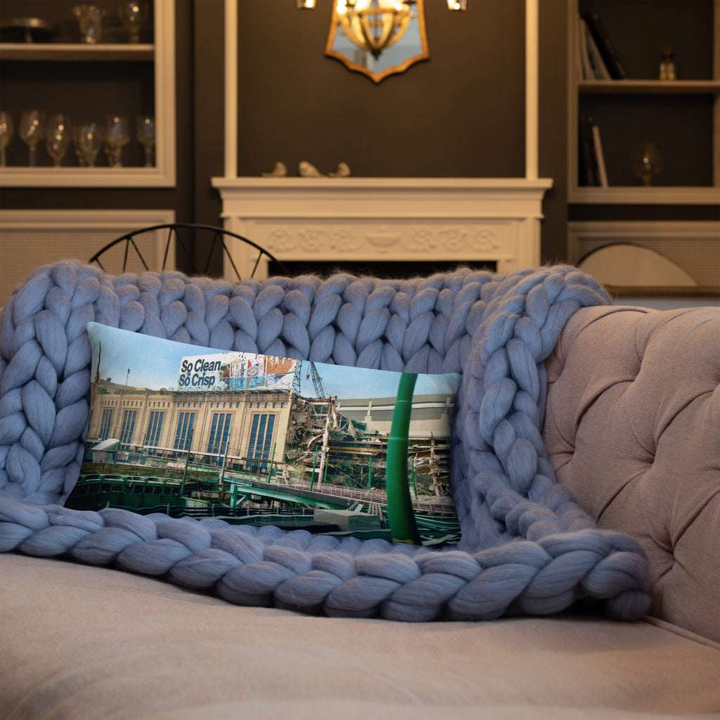 Boston Celtics and Boston Bruins- New and Old Boston Garden Pillow - Stadium Vagabond