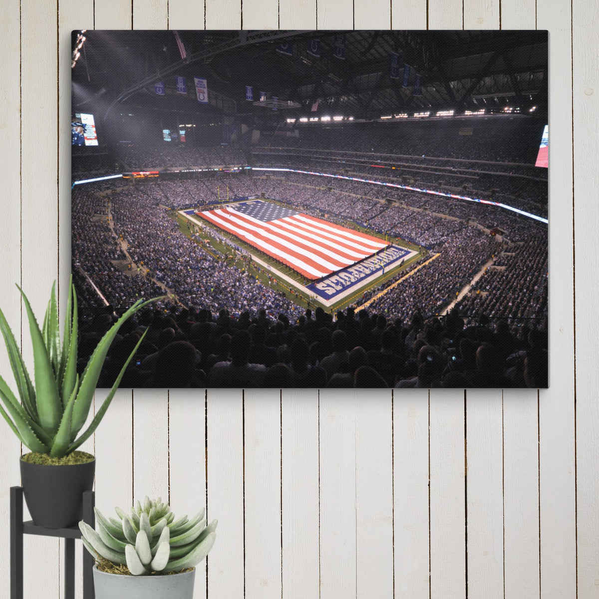 Indianapolis Colts American Flag Canvas - Stadium Vagabond