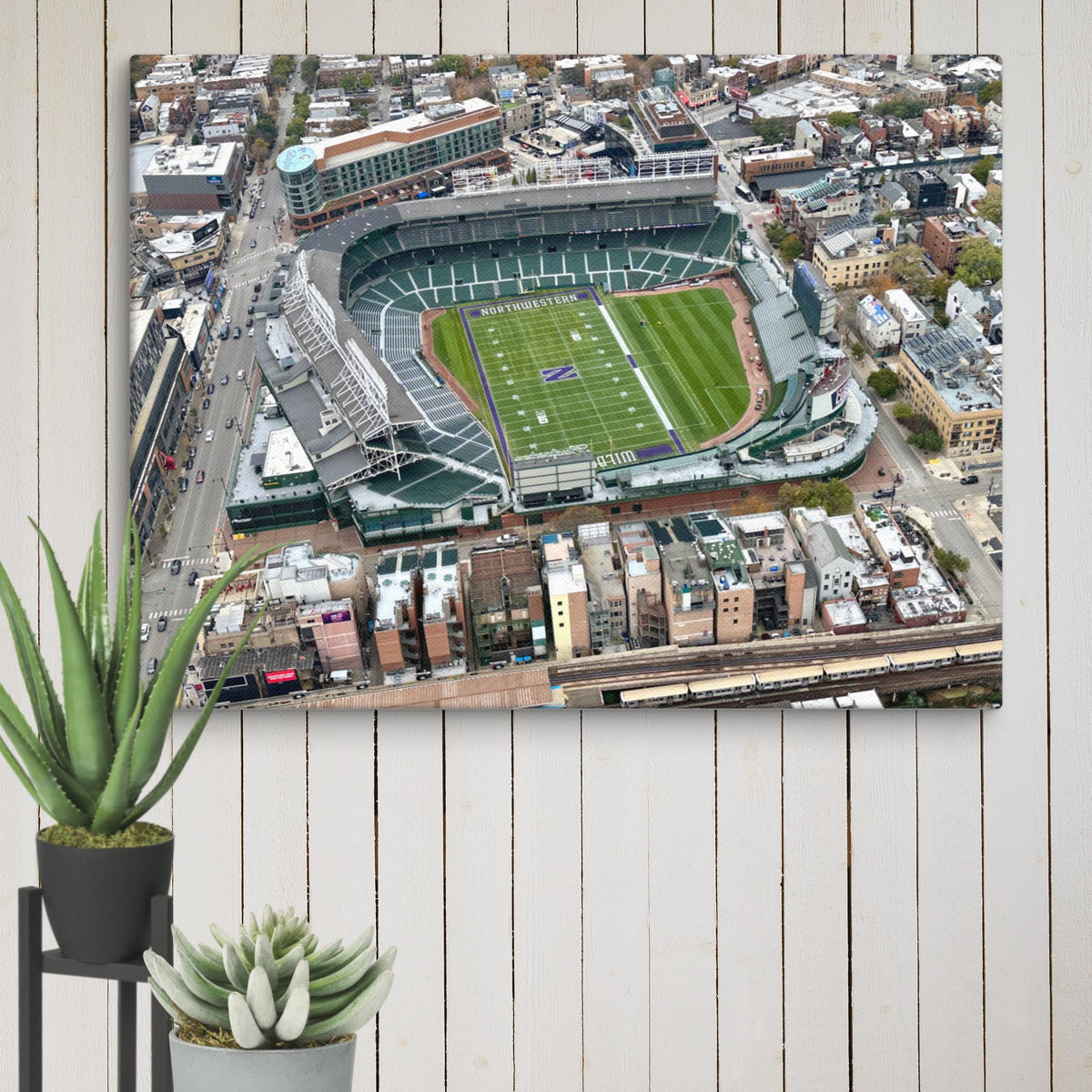 Northwestern Football at Wrigley Field Canvas - Stadium Vagabond