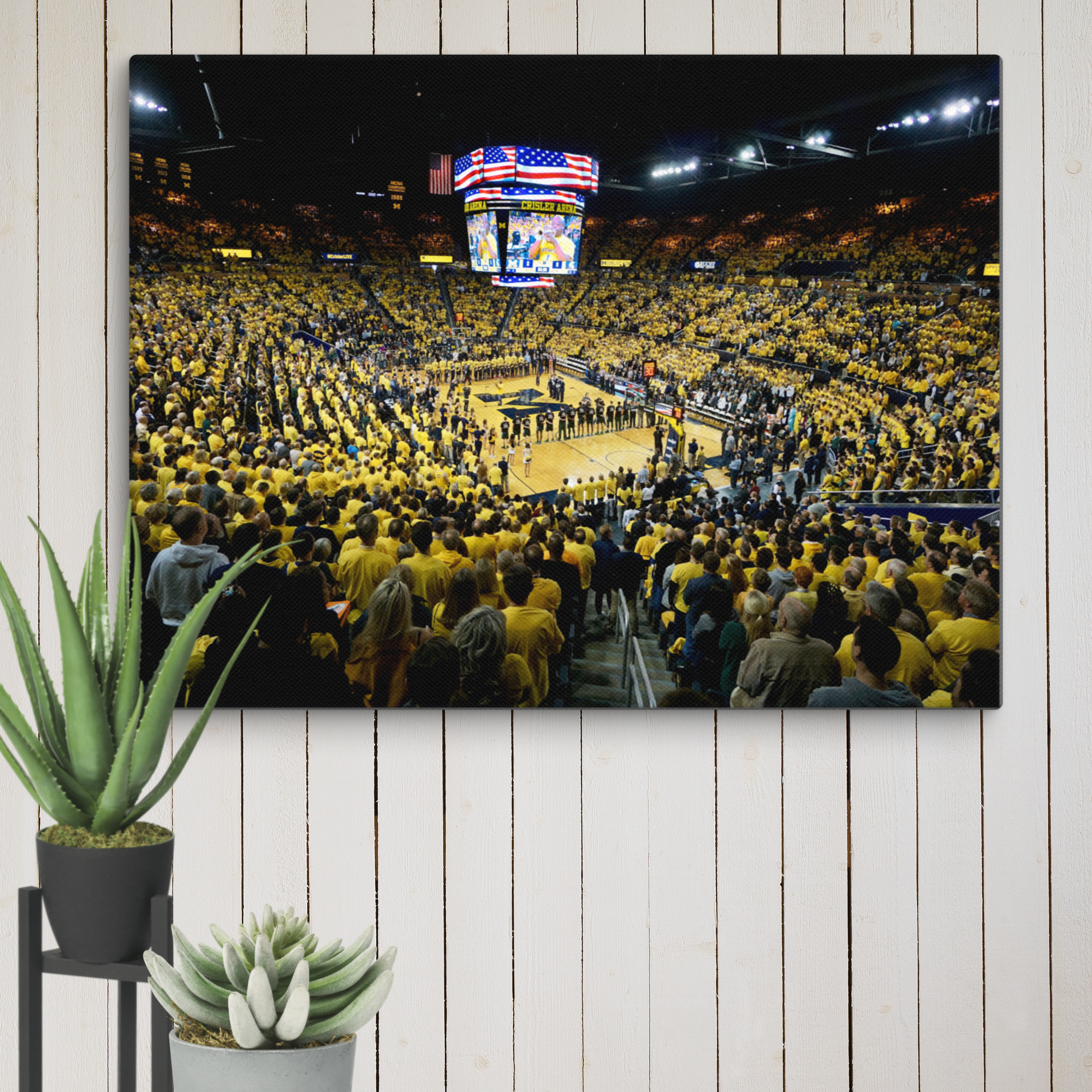 Michigan Wolverines Crisler Center Basketball Canvas